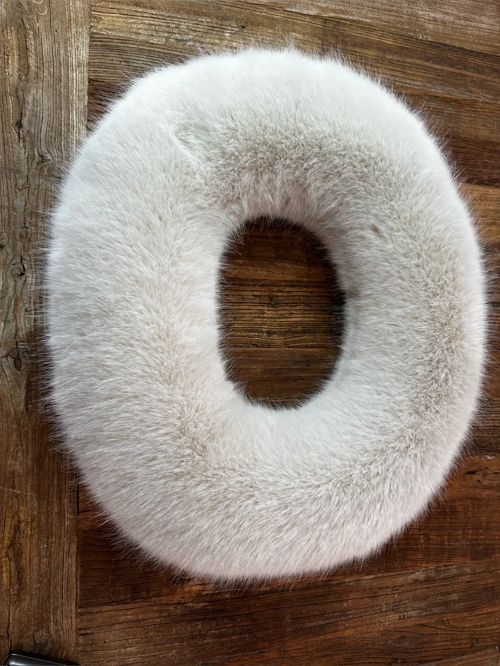 Restoration Hardware Plush Faux Fur Ring Scarf - Cream